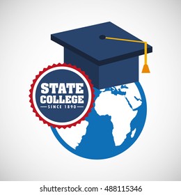 state college emblem education vector illustration design