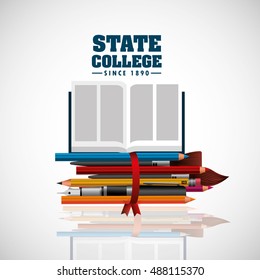 state college emblem education vector illustration design