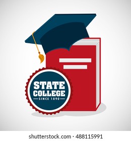 state college emblem education vector illustration design