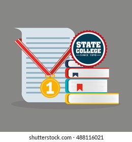 state college emblem education vector illustration design