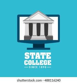 state college emblem education vector illustration design