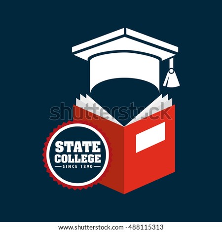 state college emblem education vector illustration design