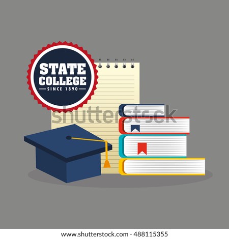 state college emblem education vector illustration design