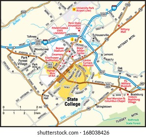 State College, Pennsylvania Area Map