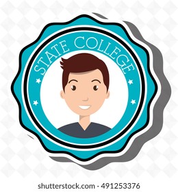 state college student emblem man