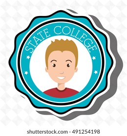 state college student emblem man
