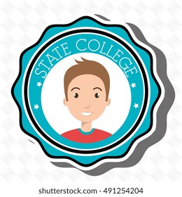 state college student emblem man