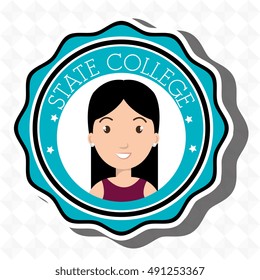 state college student emblem woman