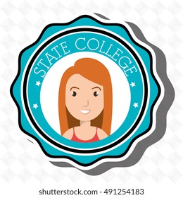 state college student emblem woman