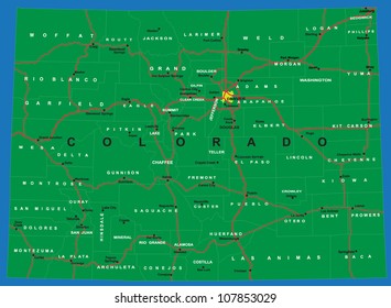 State of Colorado political map