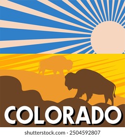 state of colorado united states on a blue background