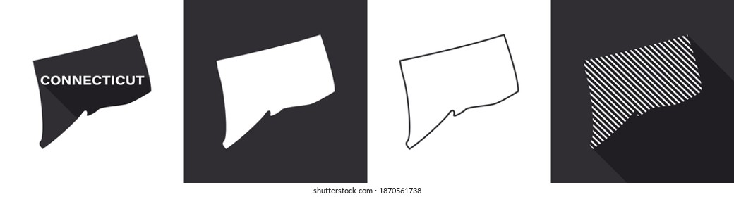 State of Connecticut. Map of Connecticut. United States of America Connecticut. State maps. Vector illustration