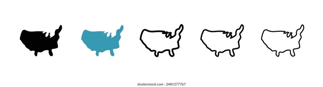 State country line icon vector set.