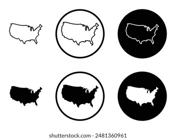 State country thin line vector icon set.