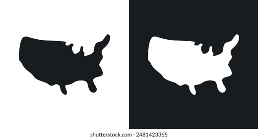 State country vector icon set in black color.