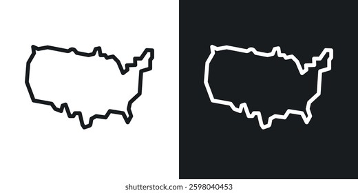 State country vector icon set in black and white color.