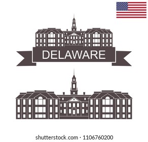 State of Delaware. Delaware state capitol building. EPS 10. Vector illustration