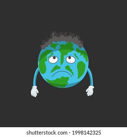 The state of the earth when people litter. This image is used for public education, earth care campaigns, and commercial advertising needs. This image is made with a simple design and flat vector.
