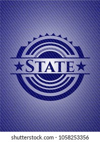 State emblem with jean texture