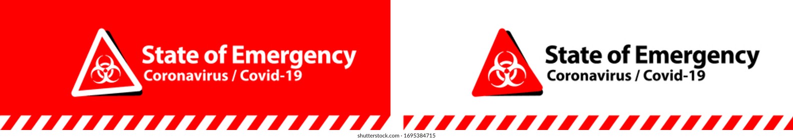 State Of Emergency On Red And White Background