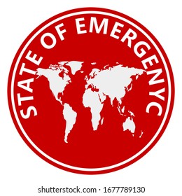 State of emergency, world map