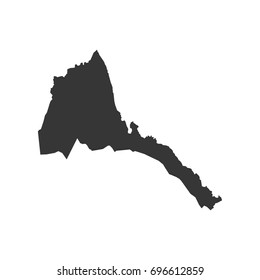 State of Eritrea map on the white background. Vector illustration