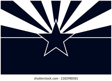 State flag of Arizona in black and white colors. Vector illustration