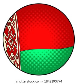 State flag of Belarus. symbol icon in a circle illustration drawing