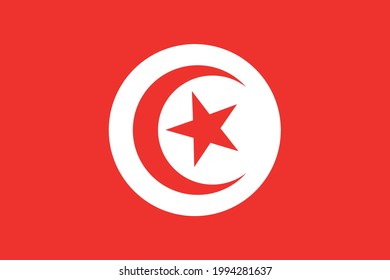 State flag of the country of Tunisia. Flag of the Tunisian Republic. State symbol. Sunni Islam. North Africa. Tunisia. Political elections. Mediterranean.