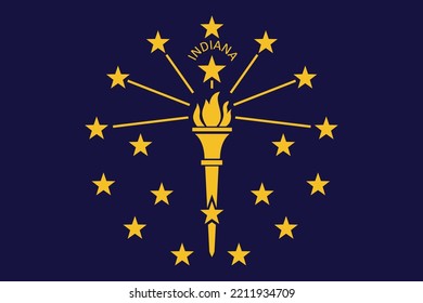 State flag of Indiana. Vector illustration