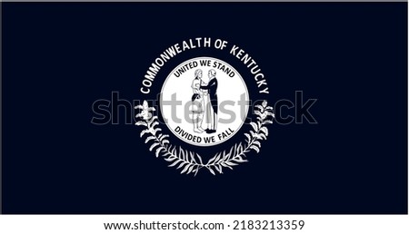 State flag of Kentucky in black and white colors. Vector illustration