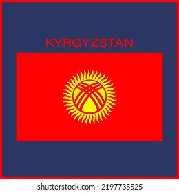 State flag of Kyrgyzstan according to the standard. Original color and proportions. Vector.