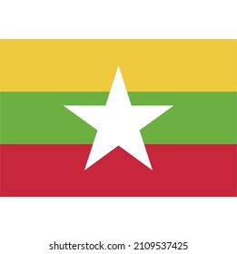 State flag of Myanmar, Republic of the Union of Myanmar also known as Burma, called "Burma" in the Western world). is a sovereign country in Southeast Asia. Myanmar is bordered by India and Bangladesh