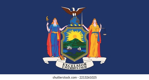 State flag of New York. Vector illustration