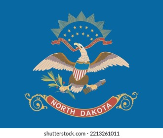 State flag of North Dakota. Vector illustration