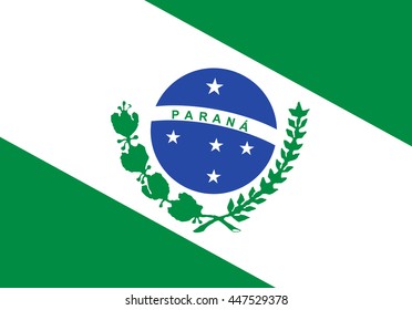 State flag of Parana in Brazil. Vector design. Original and simple Parana flag isolated vector in official colors and Proportion Correctly