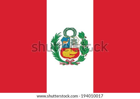 State flag of Peru. Vector. Accurate dimensions, elements proportions and colors.