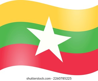 The State flag of the Republic of the Union of Myanmar