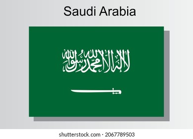 State flag of Saudi Arabia with green color base