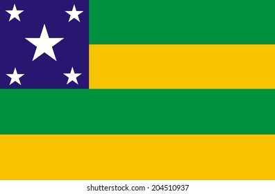 State flag Sergipe vector illustration isolated. Brazil state national symbol.