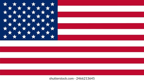 State flag of USA. Vector. Accurate dimensions, elements proportions and colors.