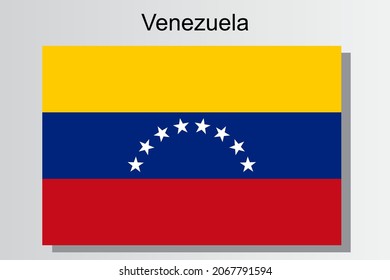 State flag of Venezuela with blue, red and orange base colors