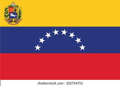 State flag of Venezuela. Vector. Accurate dimensions, element proportions and colors.