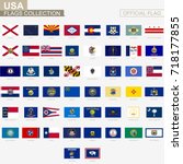 State flags of United States of America, official vector flags collection.