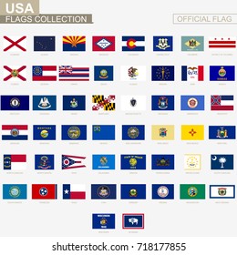 Государственные флаги Соединенных Штатов Америки, официальная коллекция векторных флагов.