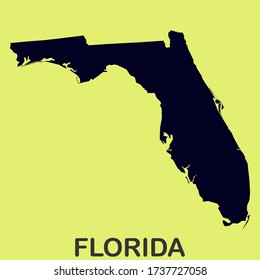 State of Florida MAP America USA High Detailed Vector Illustration