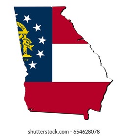 State of Georgia flag inside the map