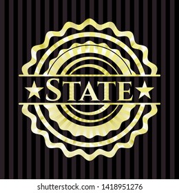 State gold badge. Vector Illustration. Detailed.