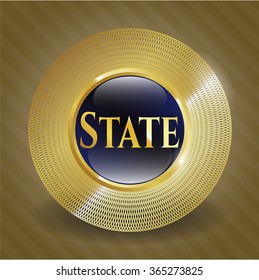 State gold emblem