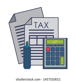 state government tax business balance calculation work personal finance elements cartoon vector illustration graphic design